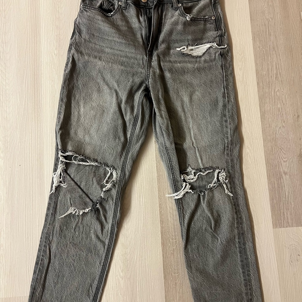 Distressed Grey Jeans for Women